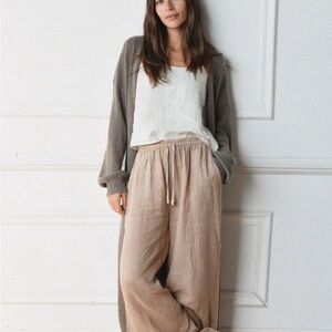 Elegant Tan Wide Leg Pants for Women